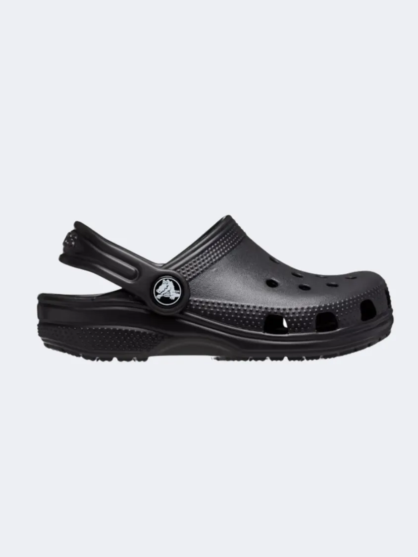 Crocs Classic Clog Kids-Unisex Lifestyle Slippers Black Stretchable mesh construction