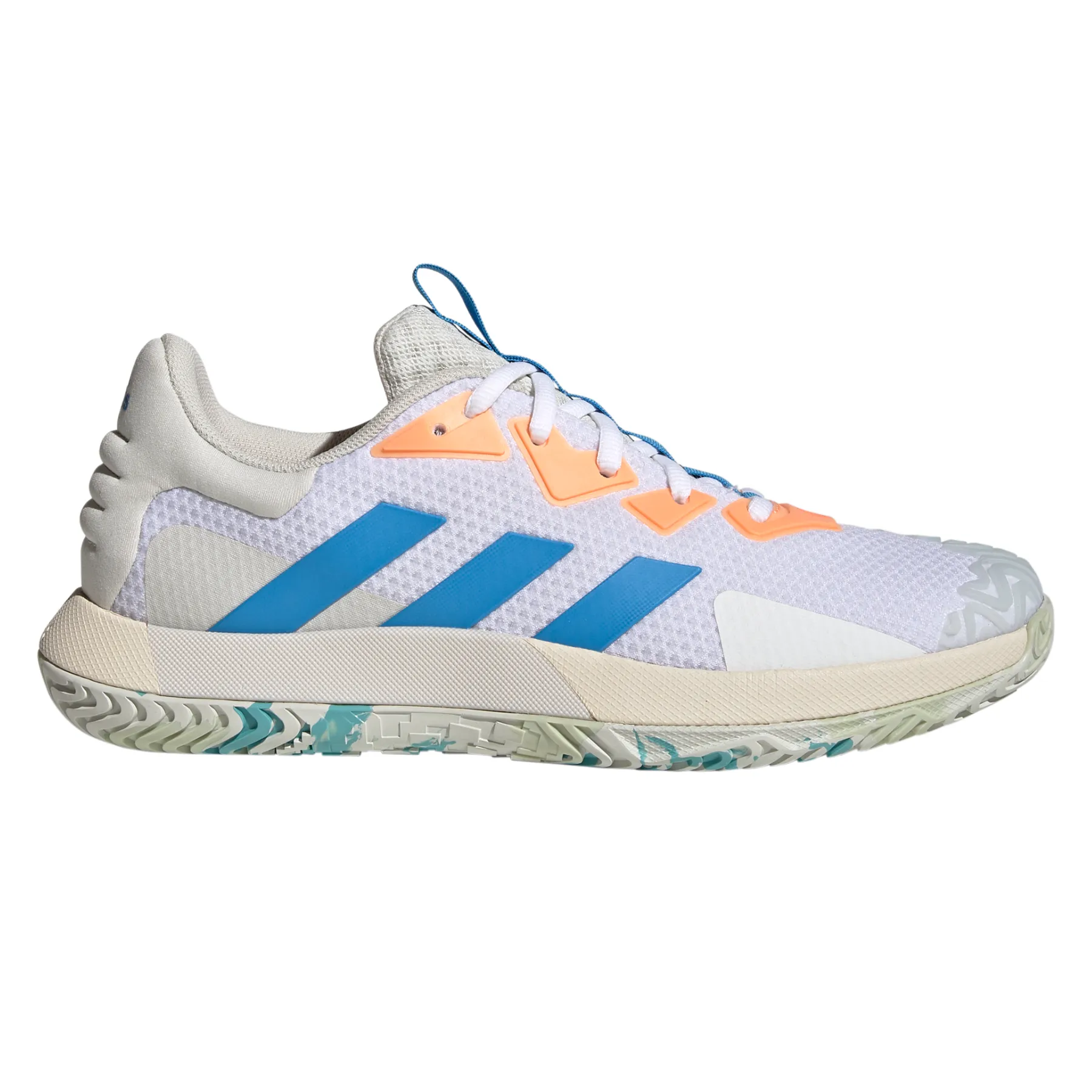 Flexible Walk Adidas Performance Sole Match Control Men Tennis Shoes - Cloud White/Pulse Blue/Orbit Grey