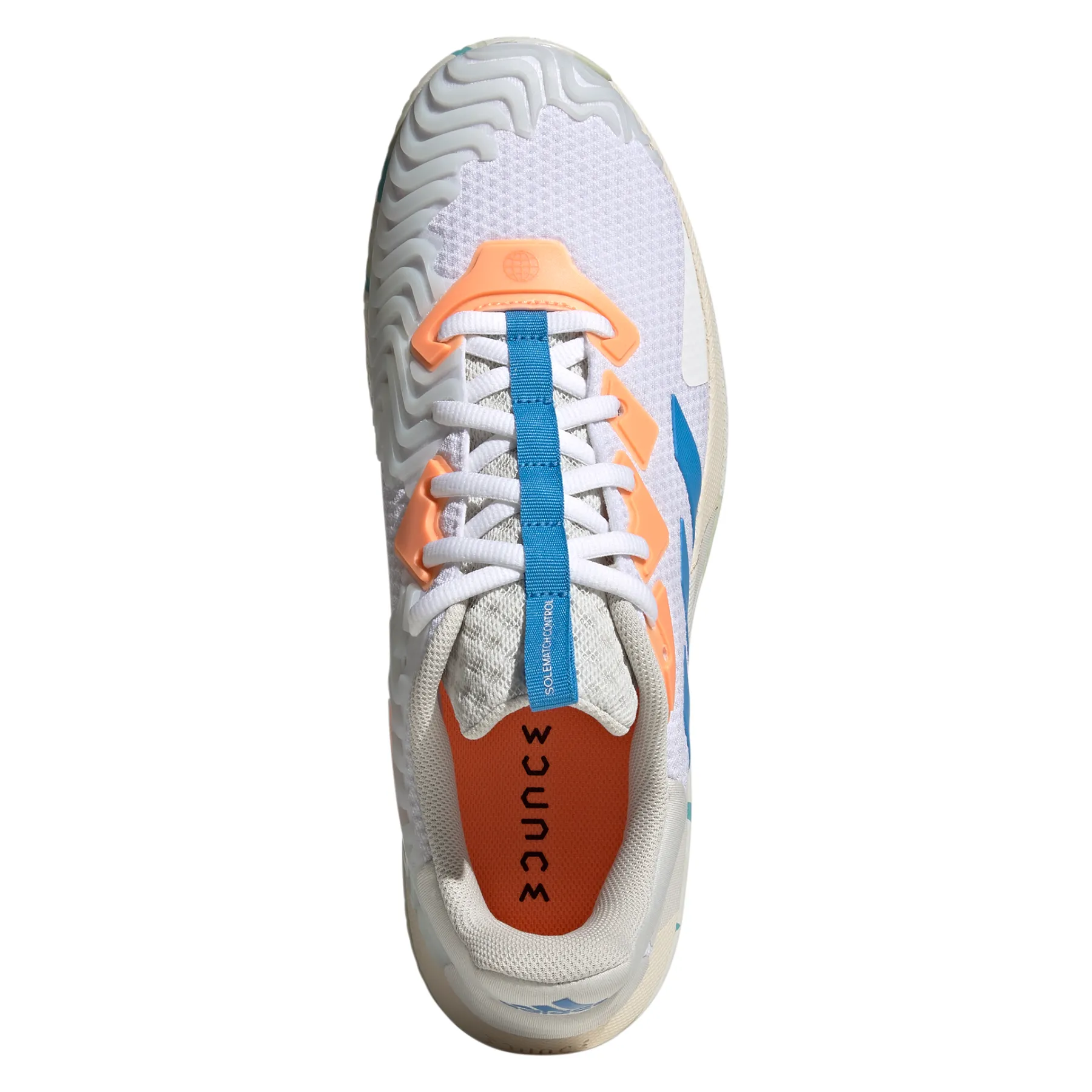 Mid Top Adidas Performance Sole Match Control Men Tennis Shoes - Cloud White/Pulse Blue/Orbit Grey