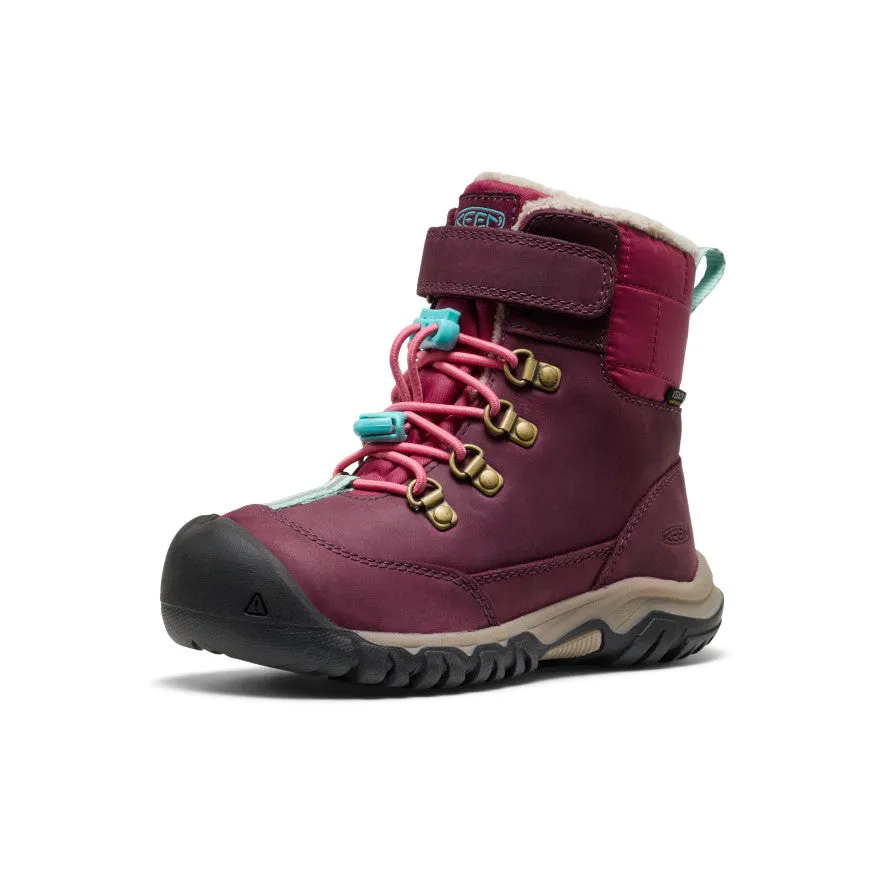 Little Kids' Kanibou Waterproof Winter Boot  |  Fig/Pink Lemonade Ergonomic Design Greek Ease