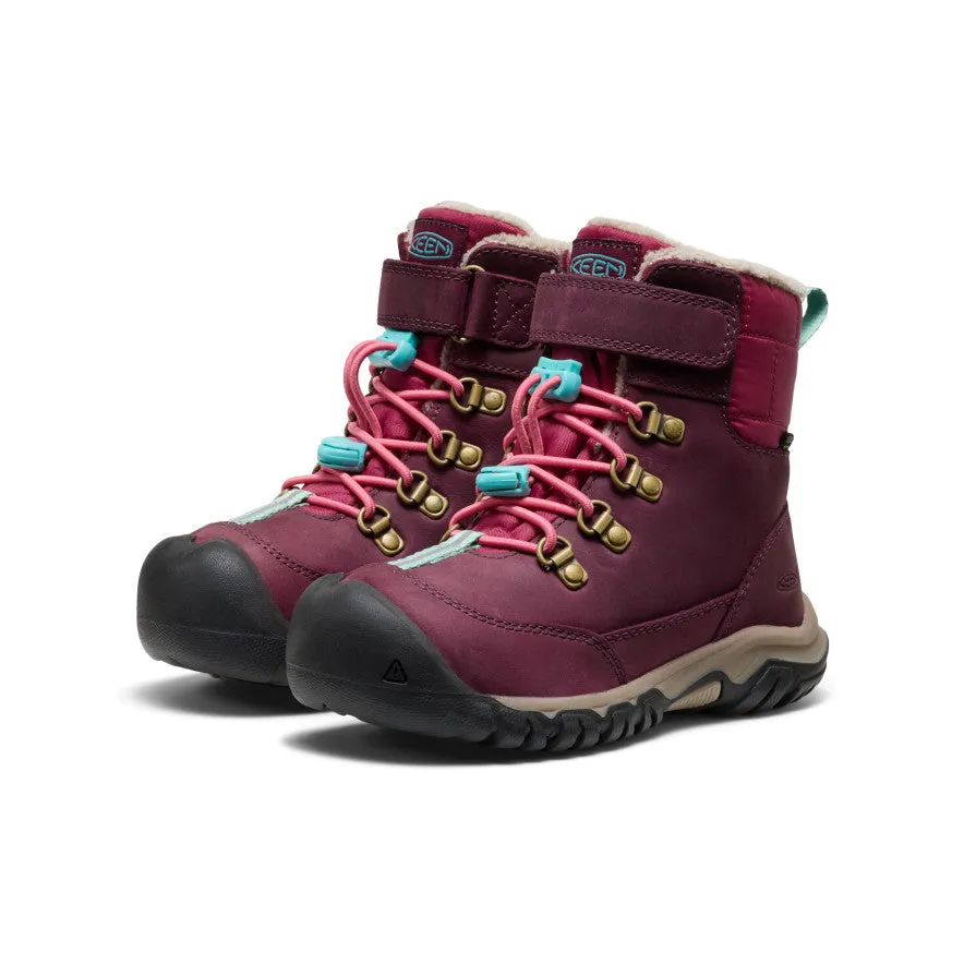 Gold Tone Cushioned Insole Little Kids' Kanibou Waterproof Winter Boot  |  Fig/Pink Lemonade