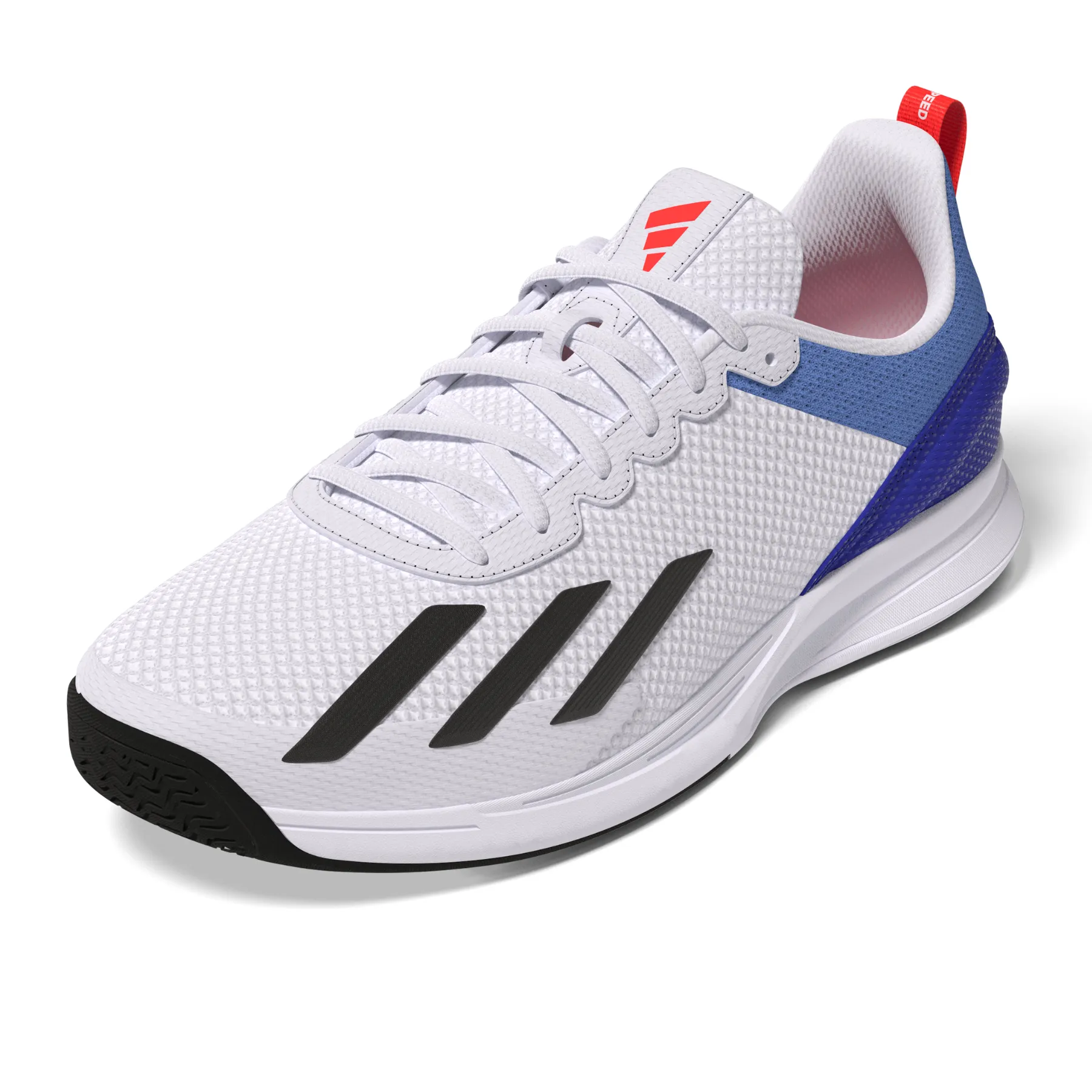 Step Cushion Athletic Appeal Adidas Performance Court Flash Speed Men Tennis Shoes - Ftw White/Core Black/Core Black