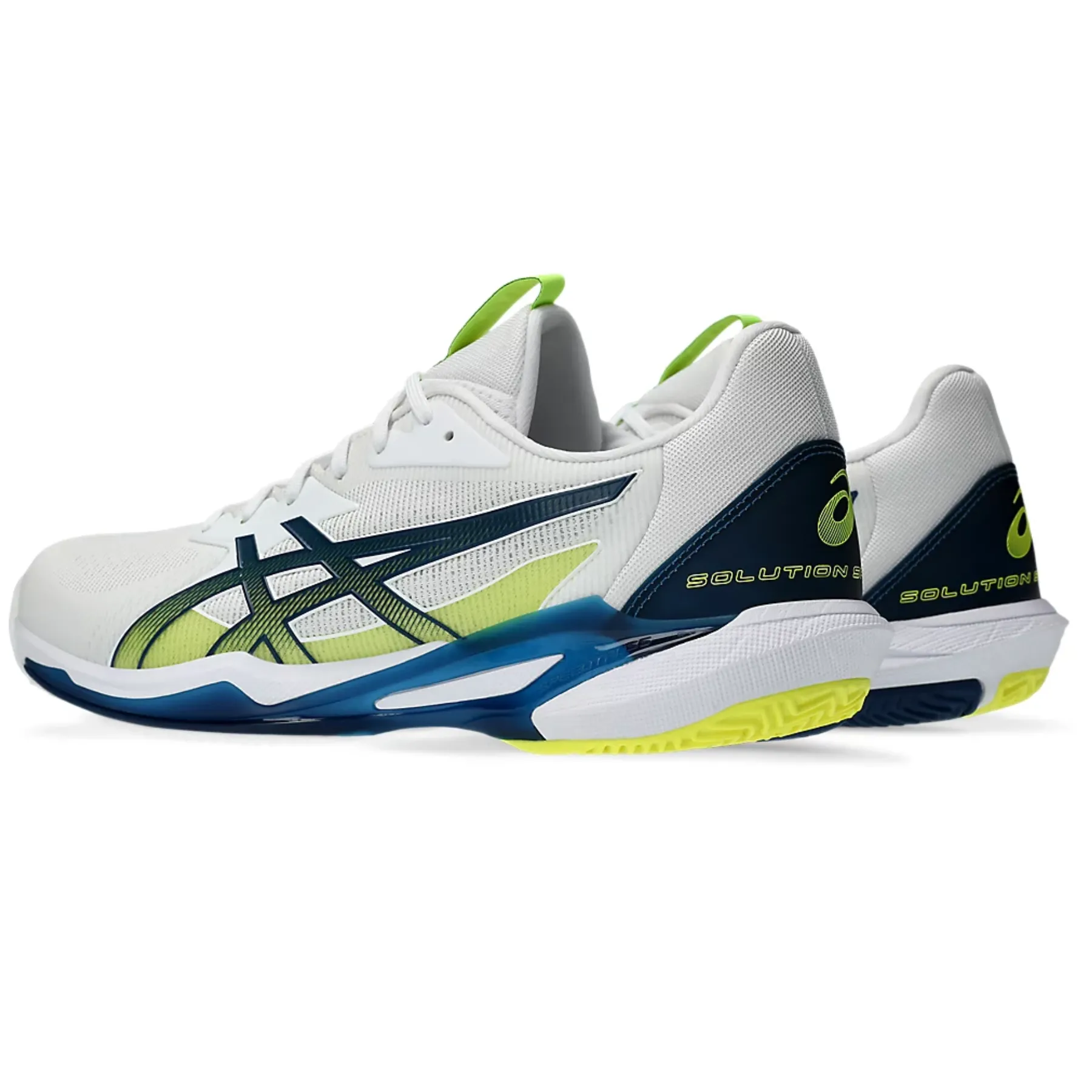 Asics Solution Speed FF 3 Clay Mens Tennis Shoes - White/Mako Blue Lace Up