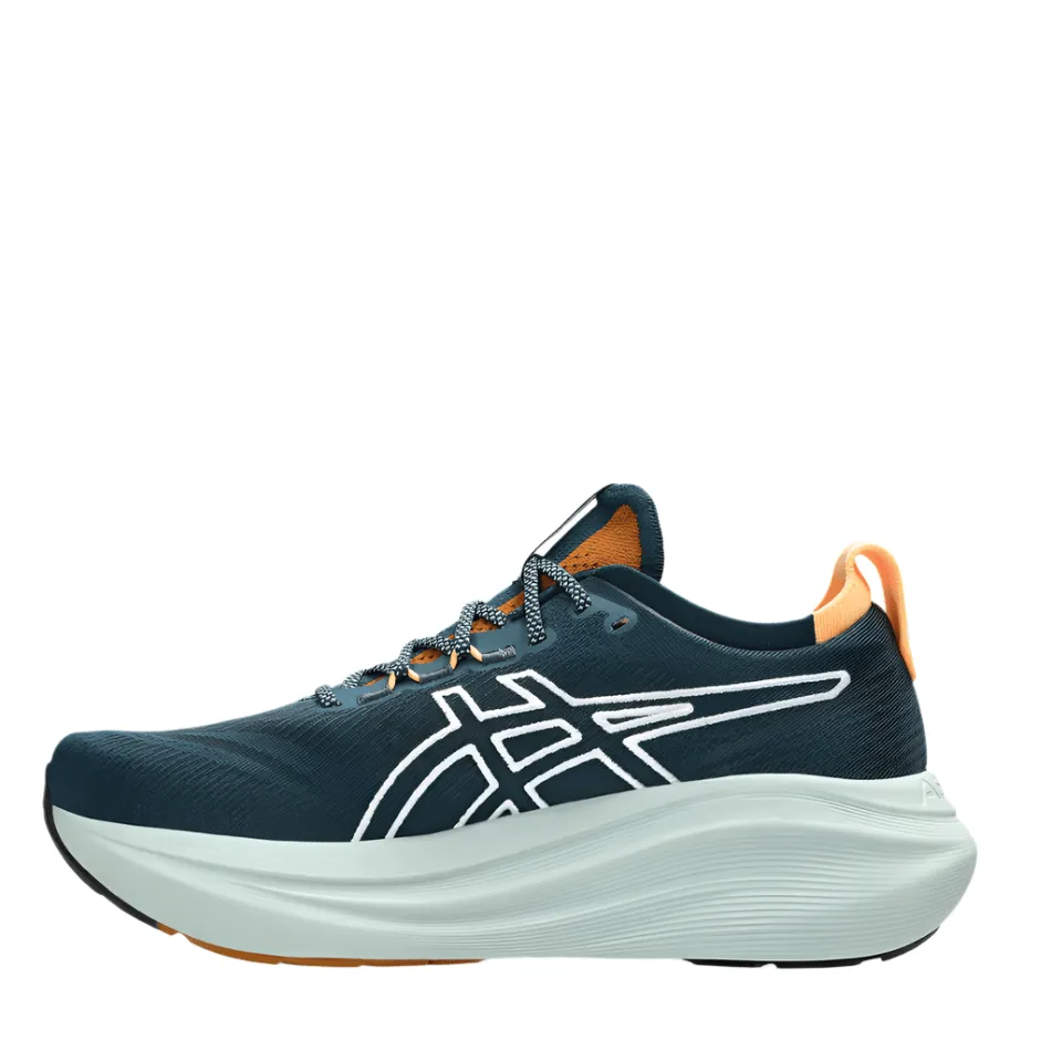 Comfort Socksliner ASICS Men's GEL-NIMBUS 27 TR Running Shoes in Nature Bathing/Tranquil Teal AW25