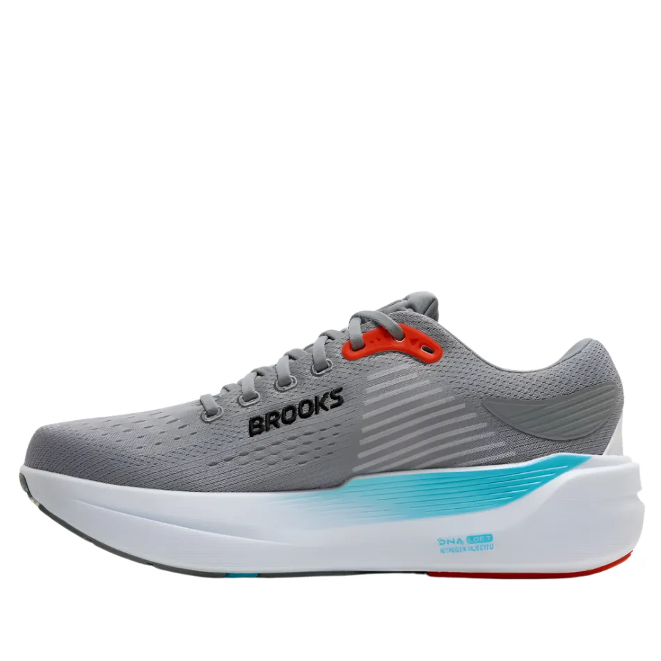 running for a change Brooks Men's Ghost Max 3 Running Shoes in Primer Grey/Antarctica/Red AW25