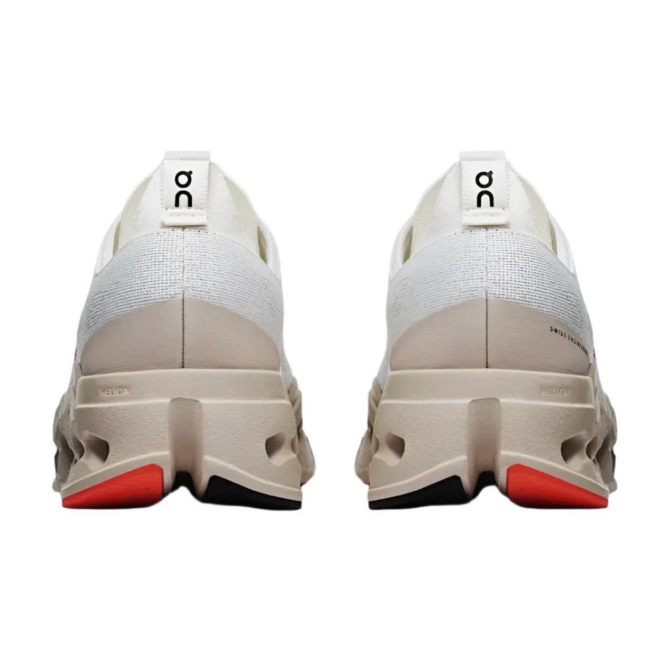 On Women's Cloudsurfer Max Running Shoes in Ivory/Salmon AW25 Lightweight packaging