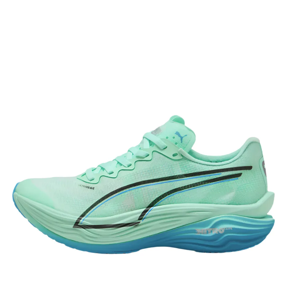 PUMA Men's Deviate NITRO Elite 3 Running Shoes in Mint Melt/Speed Blue AW25 sports essentials track running shoes