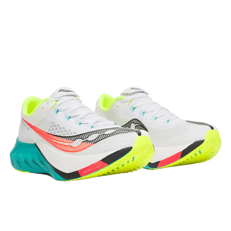 Comfort Flex Saucony Men's Endorphin Pro 4 Running Shoes in White/Mutant AW25