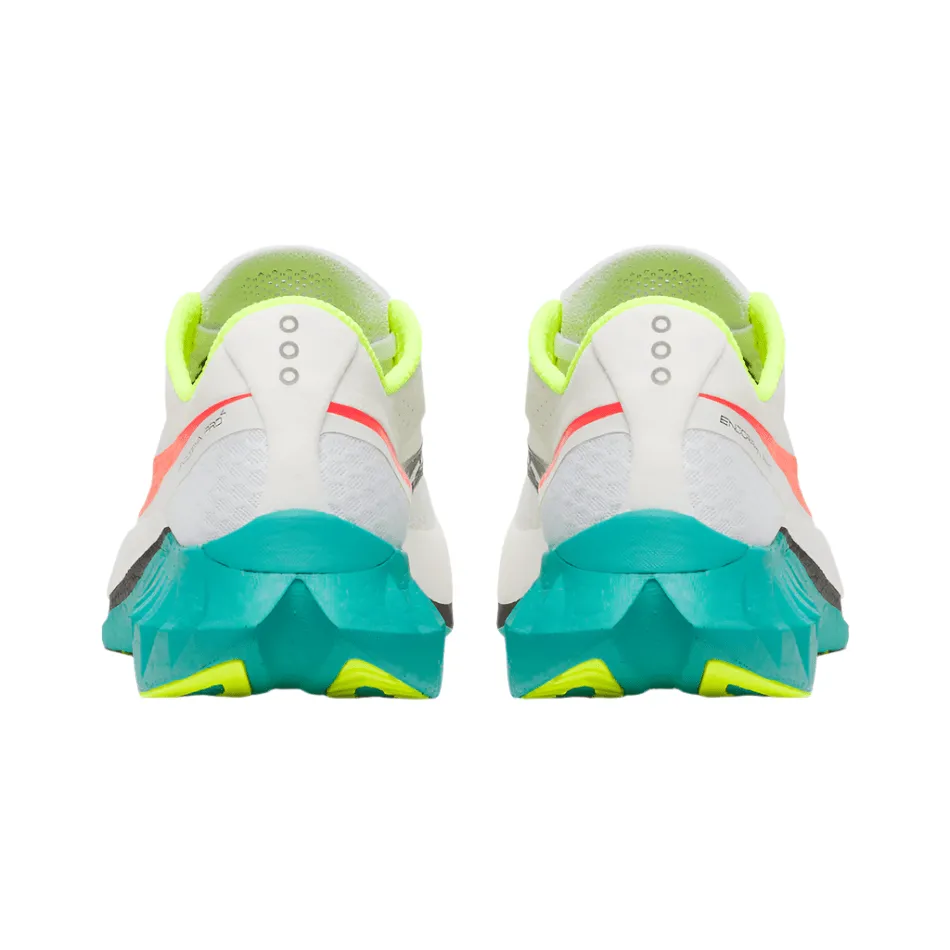 Rainy Weather Running grip - enhancing Saucony Men's Endorphin Pro 4 Running Shoes in White/Mutant AW25