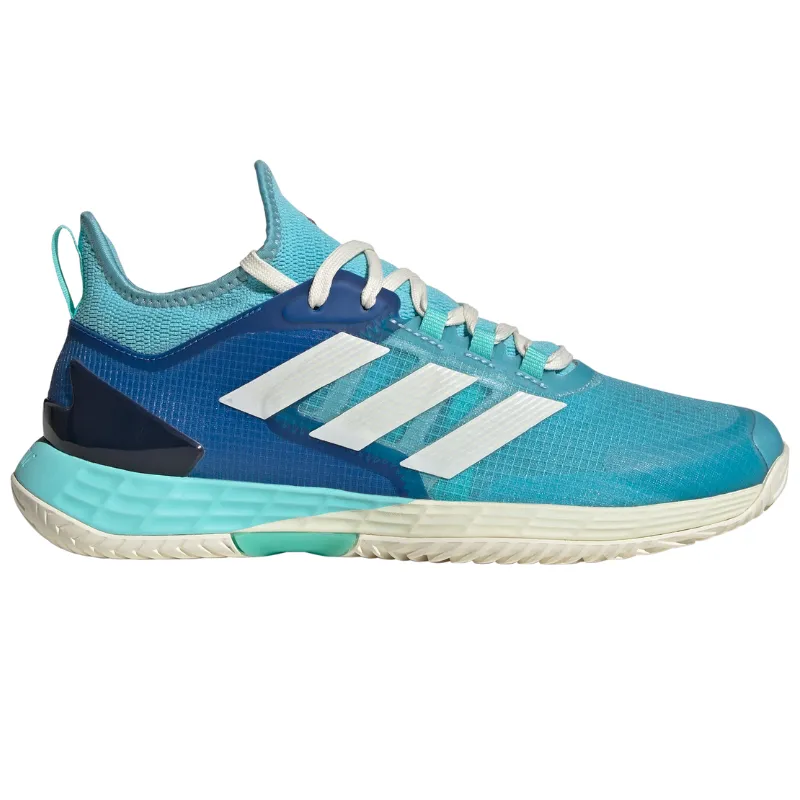 Adidas Adizero Ubersonic 4.1  Men Tennis Shoes - Turquoise / Light Aqua / Off White Long distance Smooth Texture
