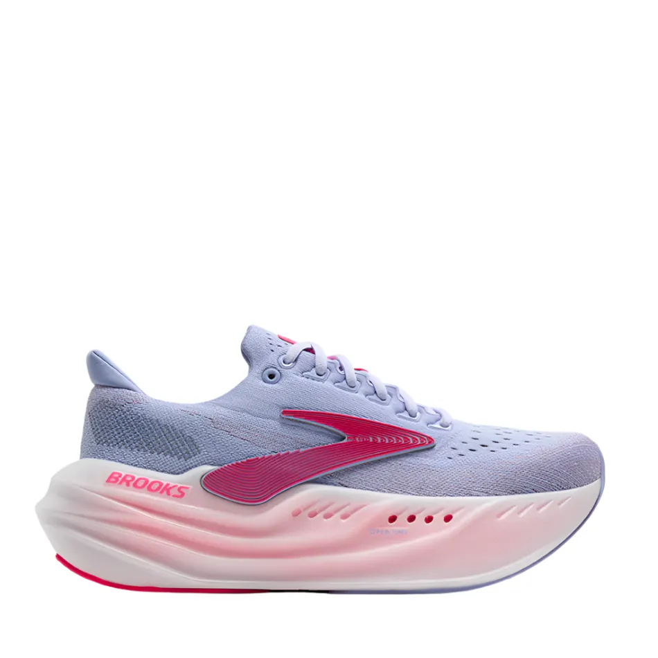 elastic closure shoes Brooks Women's Glycerin Max Running Shoes in Blue Heron/Diva Pink/White AW25