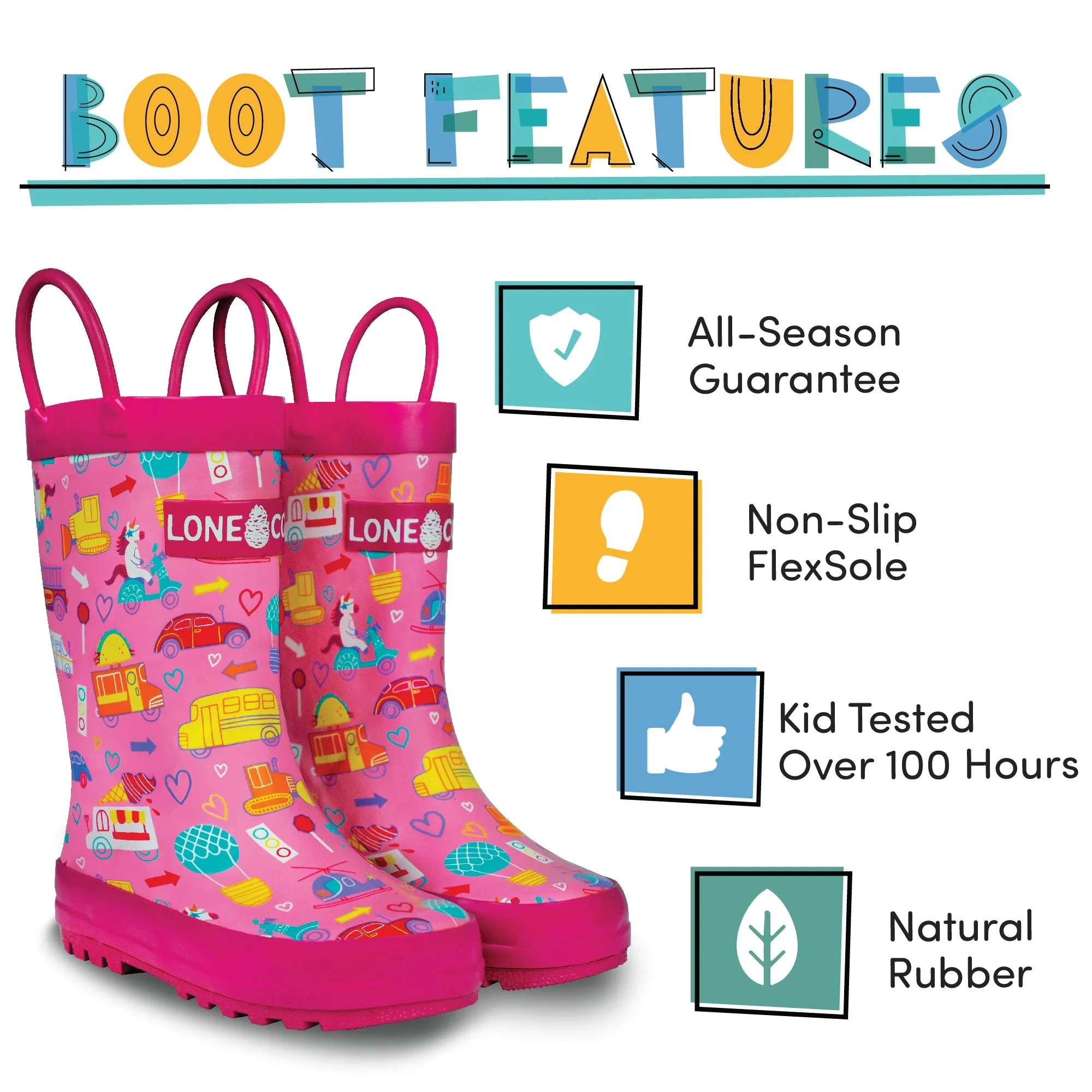 Girl's Rush Hour Shiny Rainboot Seasonal Wear Active Walking Footwear