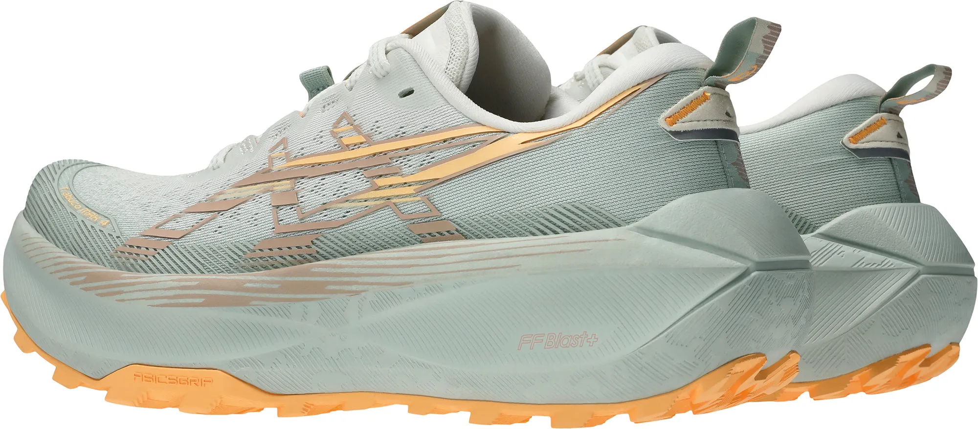 Low Profile Asics Trabuco Max 4 Womens Trail Running Shoes - Green