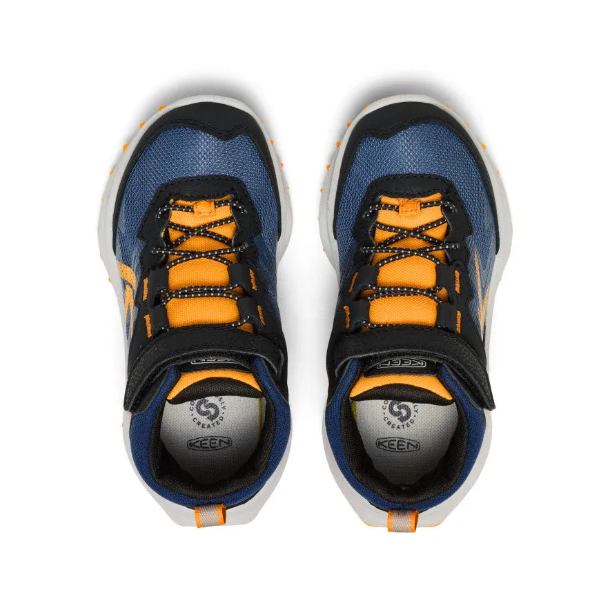 Abrasion resistant Run Free Little Kids' Zionic Waterproof Boot  |  Naval Academy/Bright Marigold