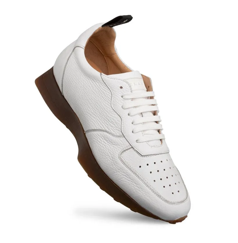 Mezlan "Gerardo" Deerskin Sneaker-White Rapid Motion Arch Care