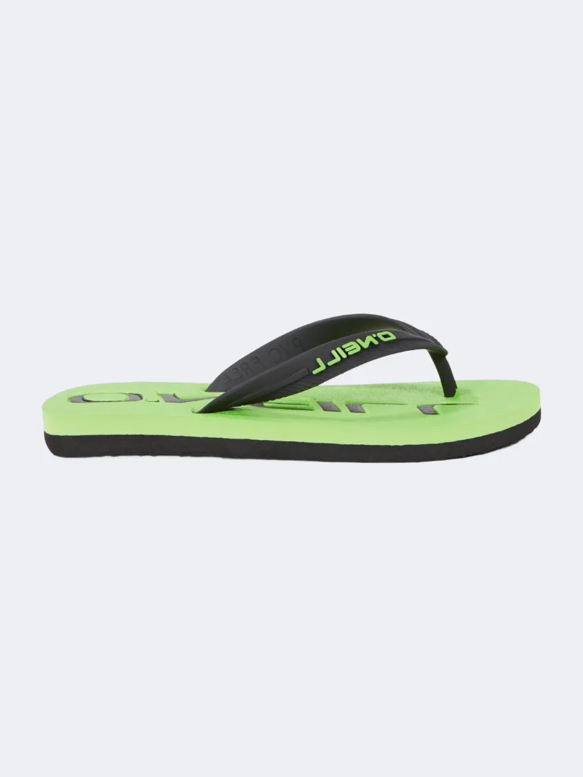 Oneill Profile Logo Boys Beach Slippers Green Daily Comfort
