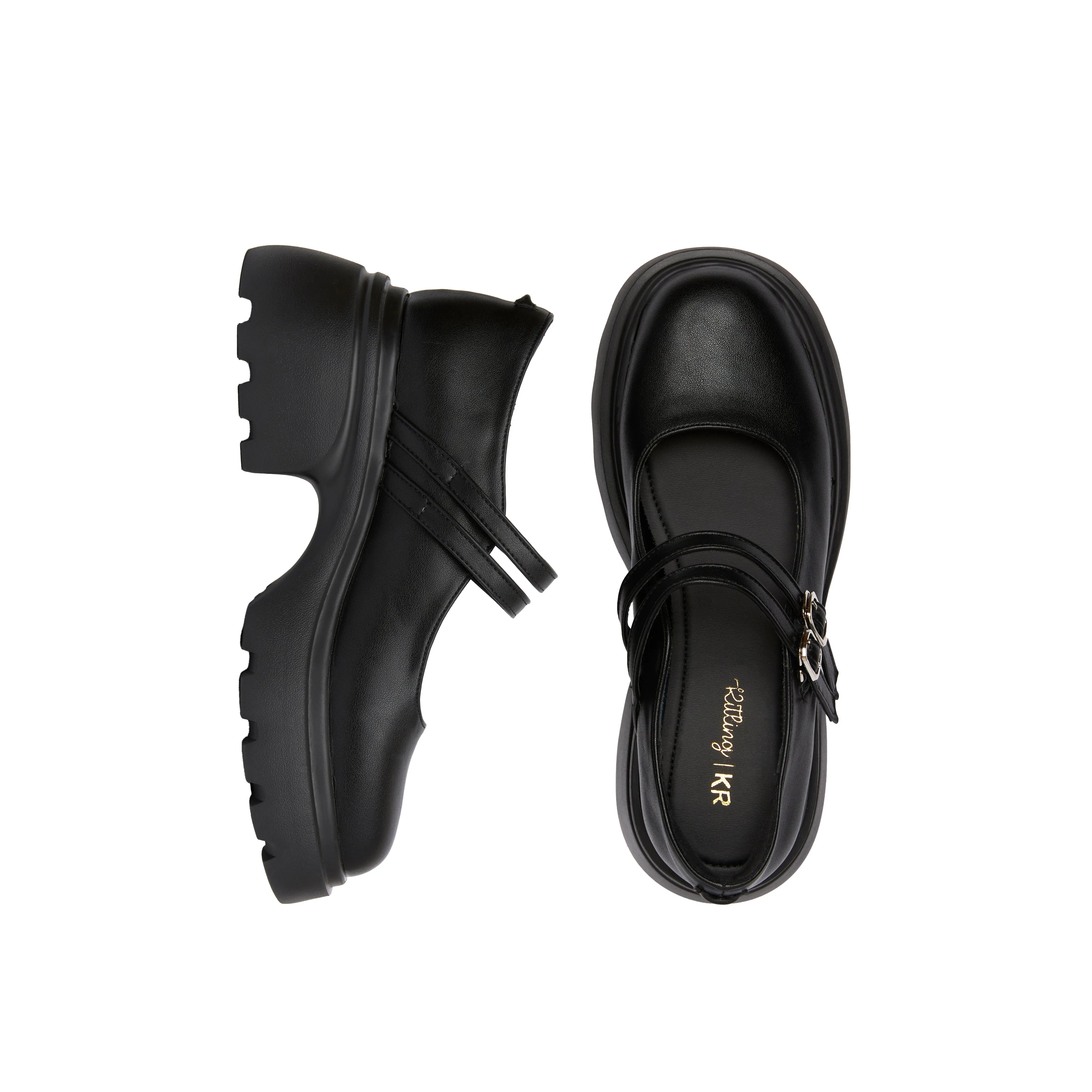 Durable Sole Fresh Sprint Ribbon Chunky Loafers - Black (BLK)