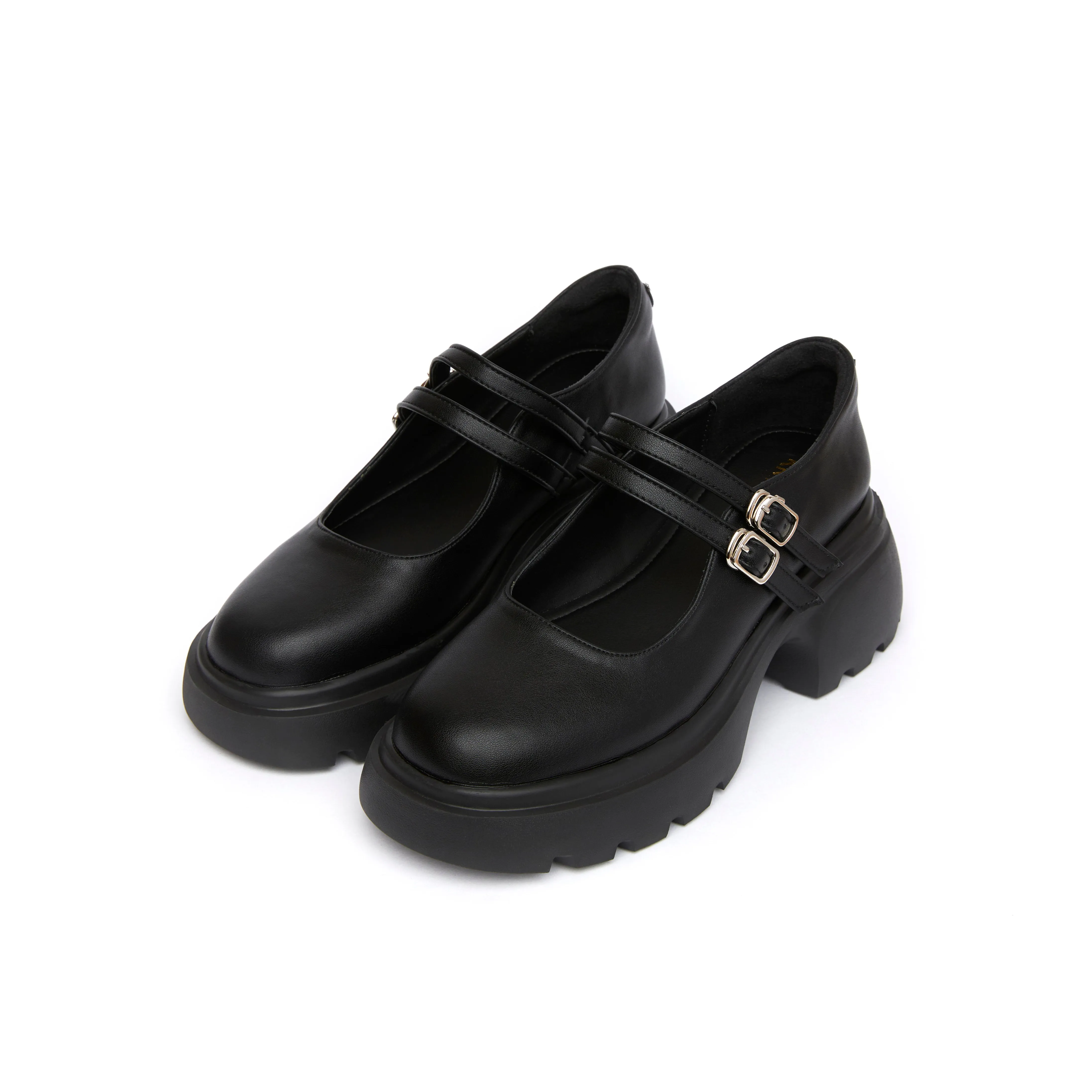Lightweight Sole Abrasion resistant Ribbon Chunky Loafers - Black (BLK)