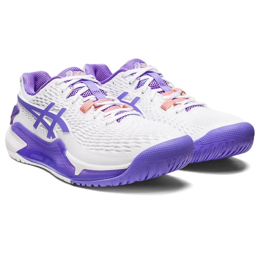 Daily Activity Foot Freedom Asics Women Gel Resolution 9 Tennis Shoes - White/Amethyst