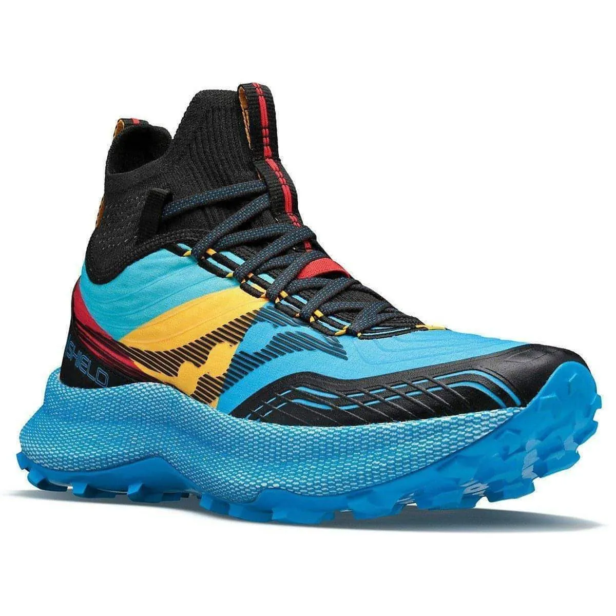 Saucony Endorphin Mid Mens Trail Running Shoes - Blue Power training Move Flex