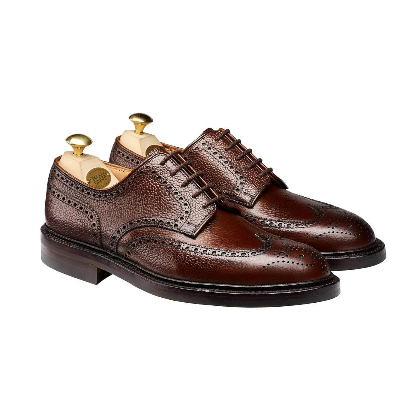 Pembroke Dark Brown Scotch Grain Polished Modern Finish weekend shoes