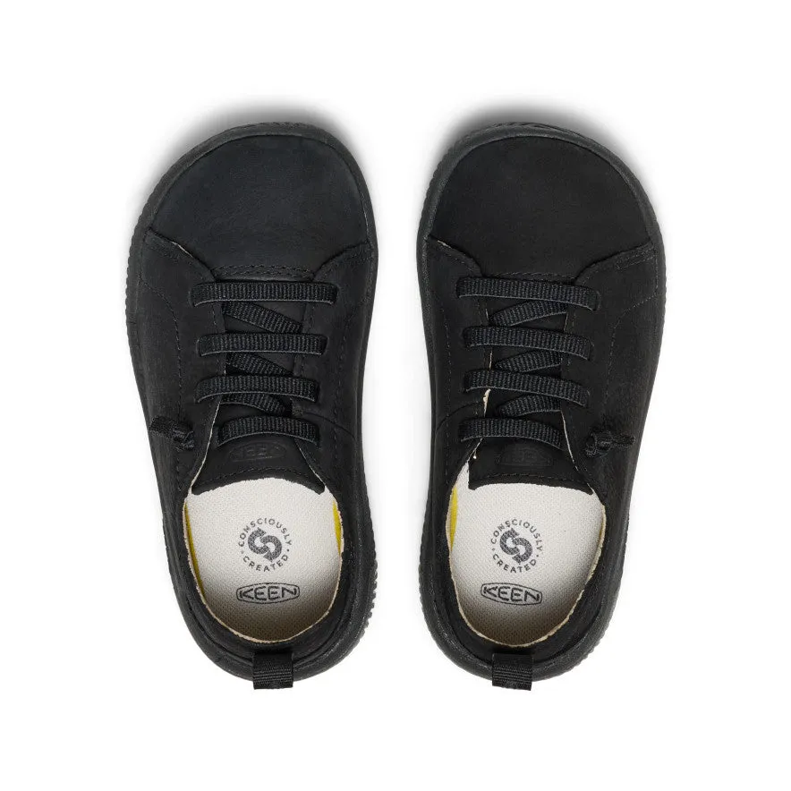 Little Kids' KNX Leather Sneaker  |  Triple Black Swim Ready Heat Free