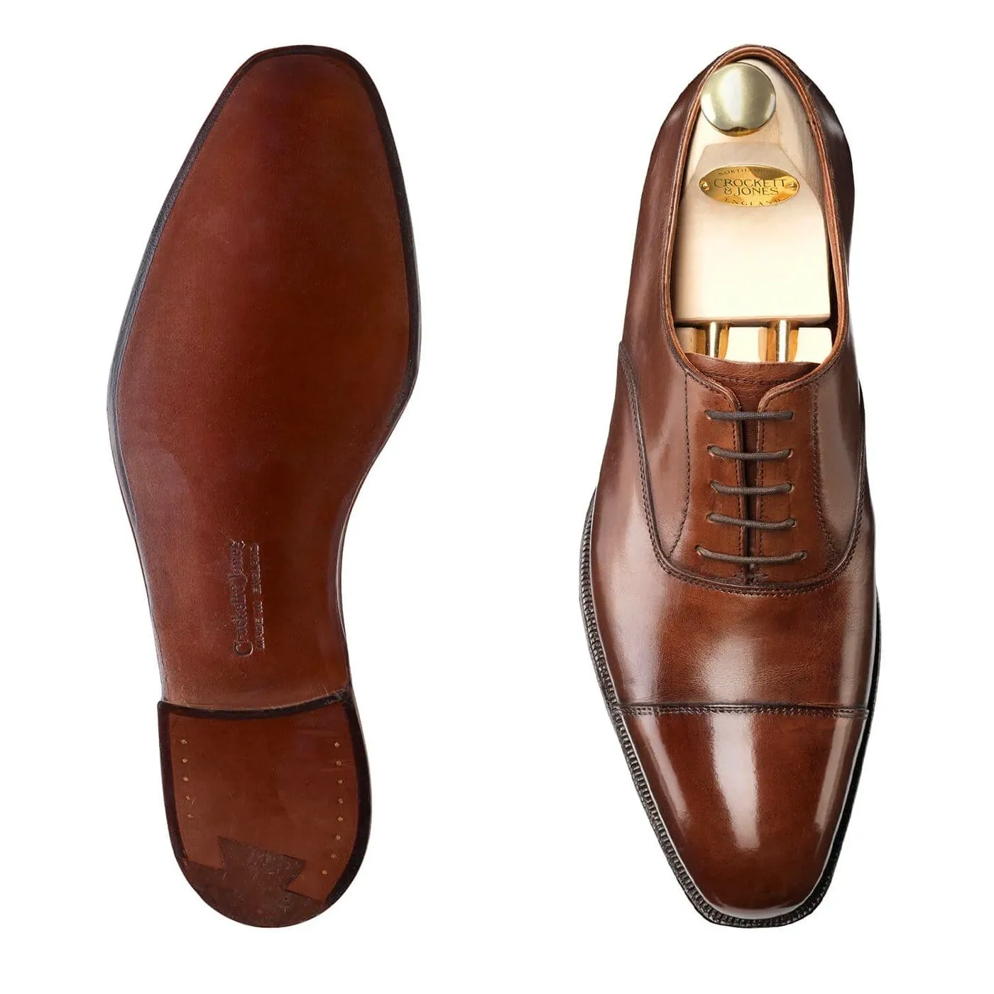 Audley Dark Brown Antique Calf Classic Slip On Smart Brown