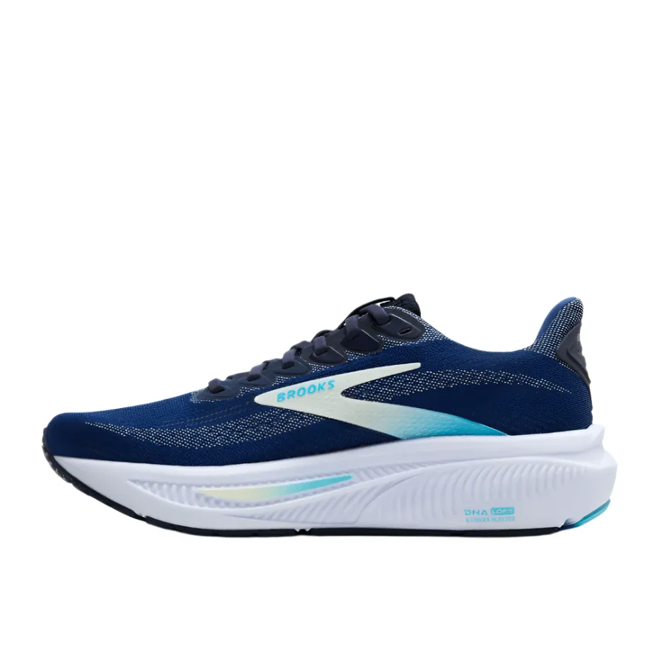 wet - weather shoes celebrity - endorsed shoes Brooks Women's Ghost 17 Running Shoes in Navy/Green/Turquoise AW25