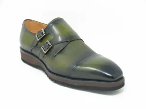 Modern Feel Calfskin Double Monkstrap Shoe Olive