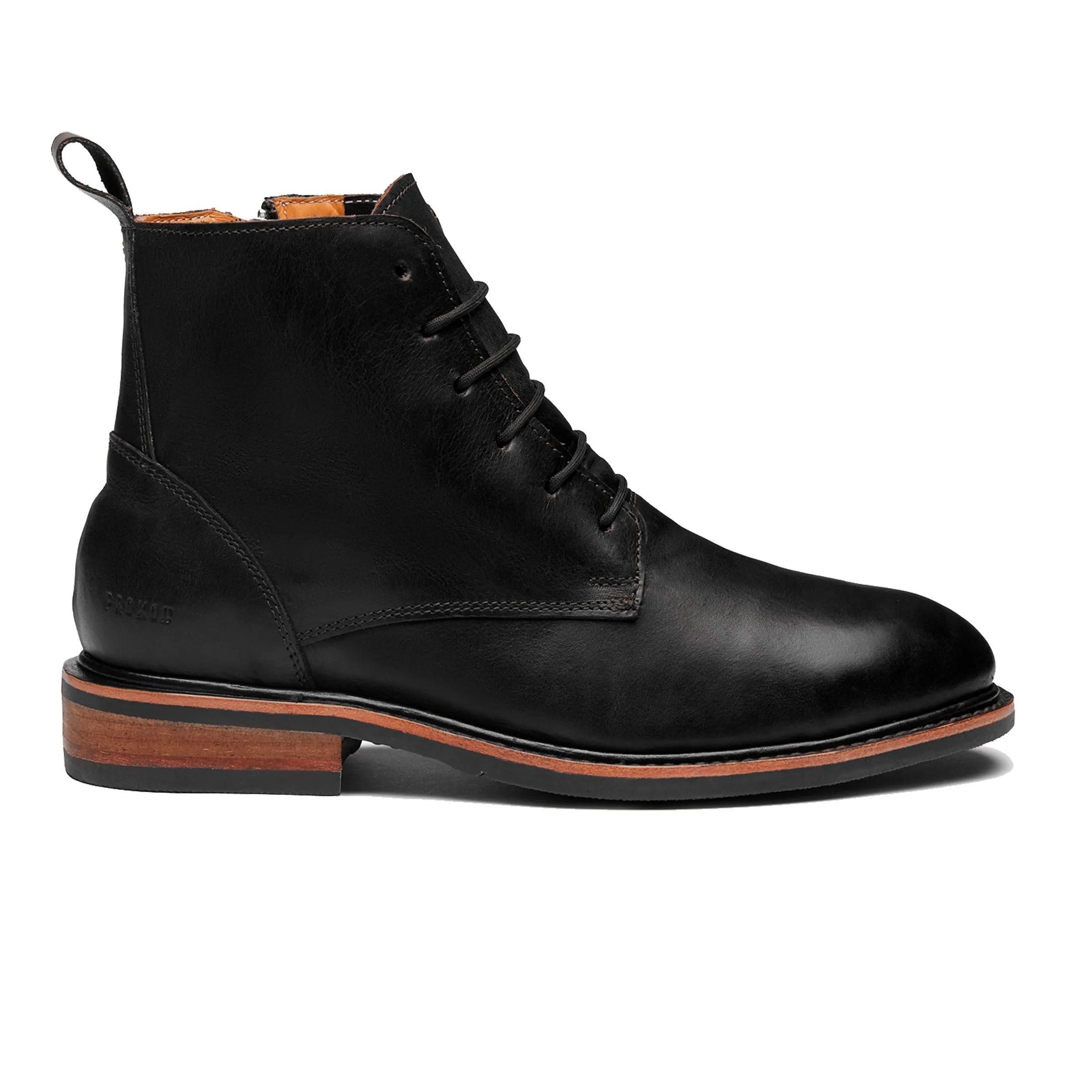 Modern Twist Trendy Footwear WOMEN STEEL TOE BOOT ELISE BLACK