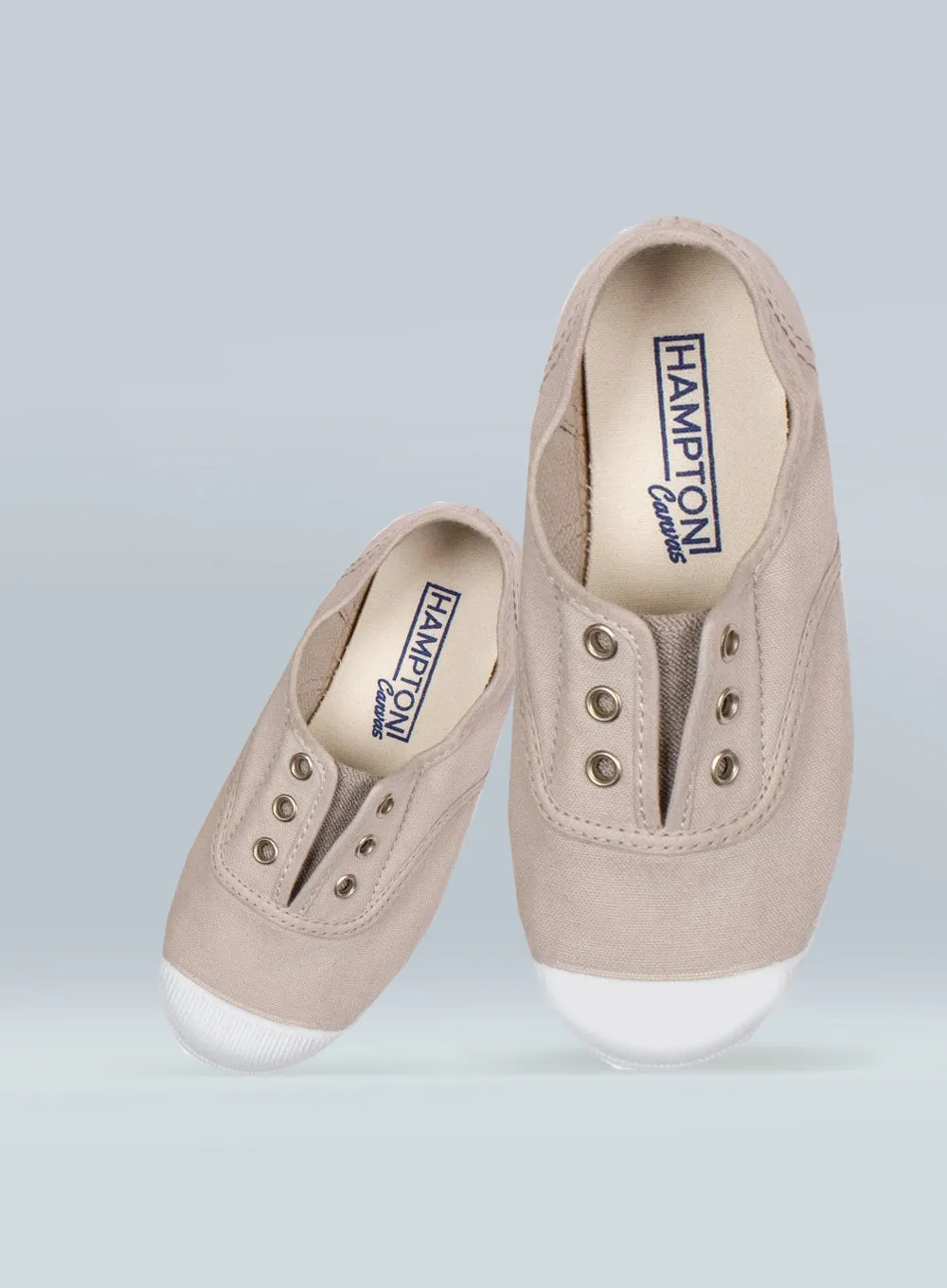Hampton Canvas Plum Plimsolls in Putty Dirt Hike