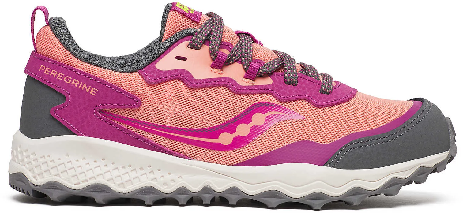 Saucony Peregrine KDZ Shield Junior Trail Running Shoes - Pink Smart Design Motion Smooth