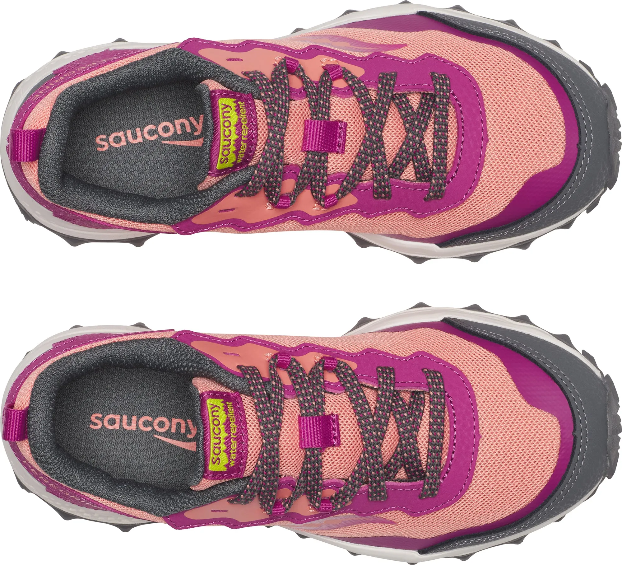 Saucony Peregrine KDZ Shield Junior Trail Running Shoes - Pink Shock Absorbing