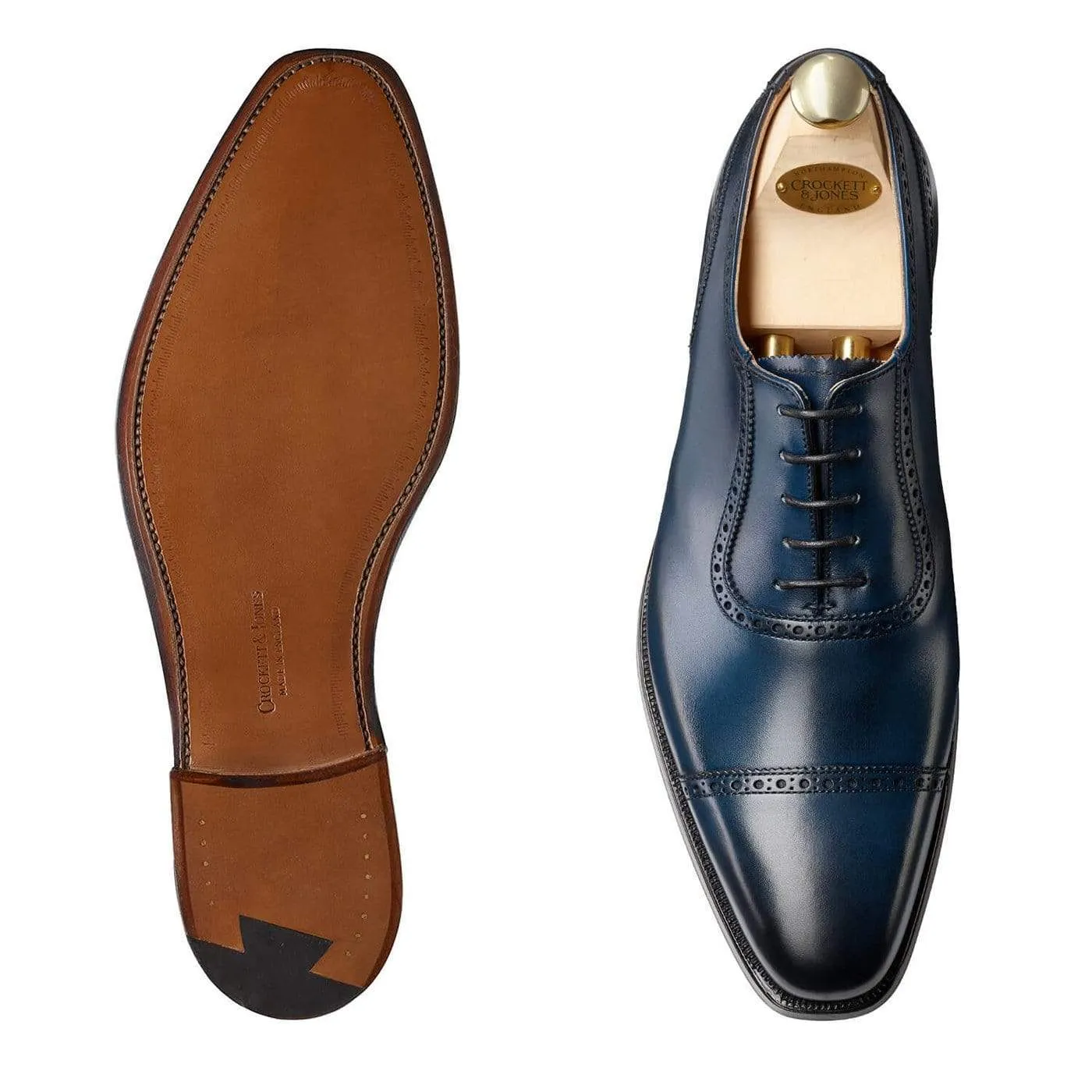 Westbourne Blue Burnished Calf Leather Casual Quick Style
