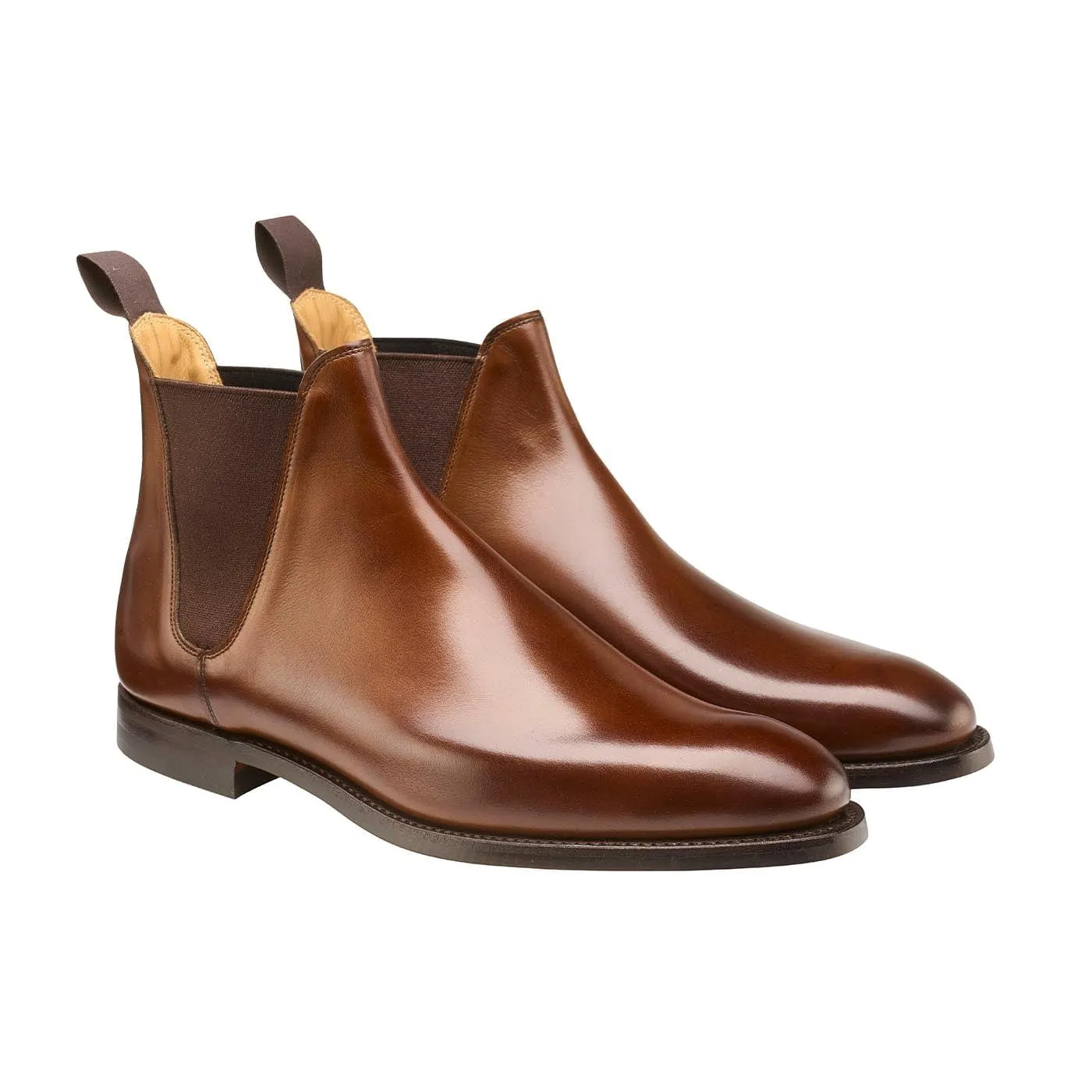 Chic Comfort Fit Chic and Simple Chelsea 8 Dark Brown Burnished Calf