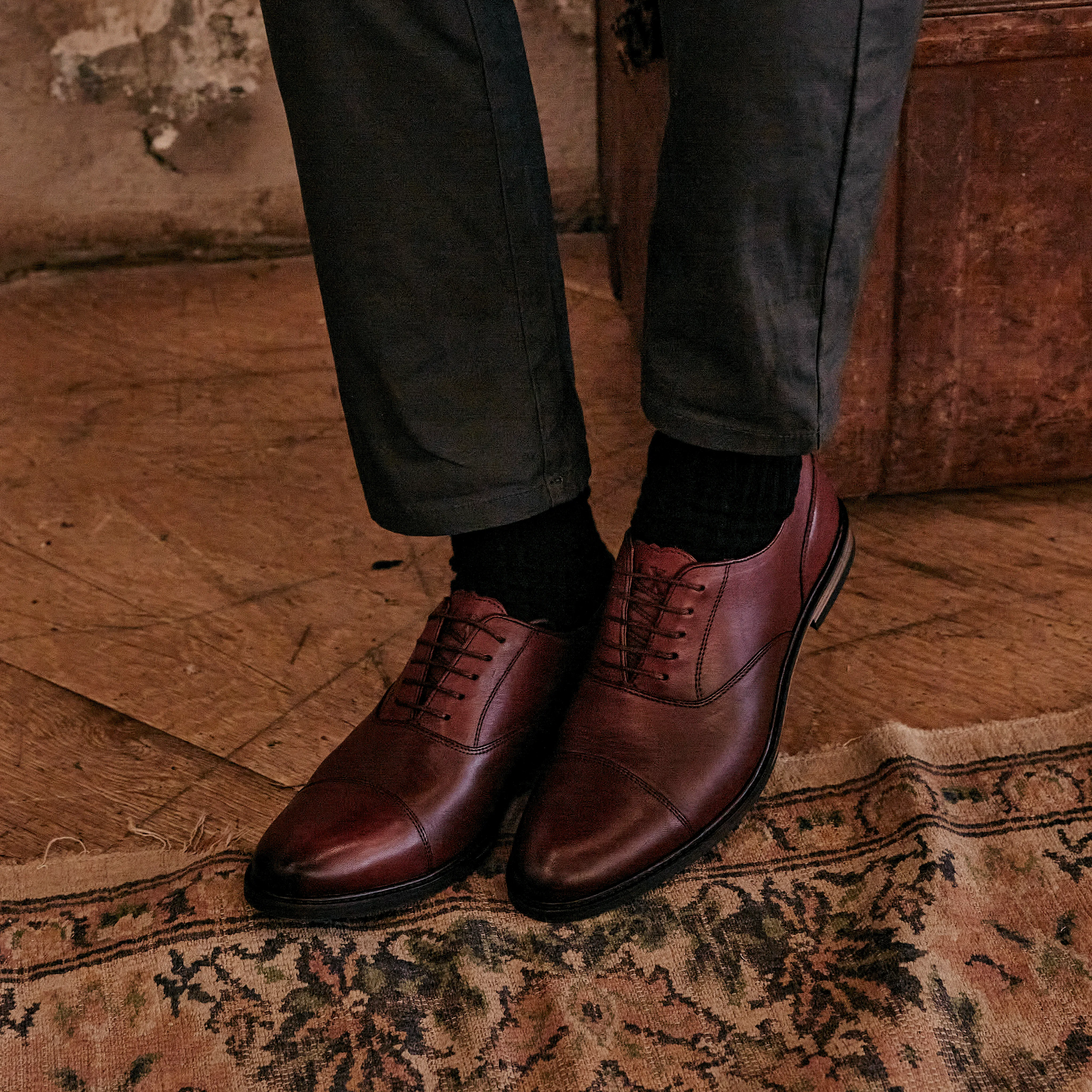 Classic Business Simple Leather MAUDSLEY // OXBLOOD