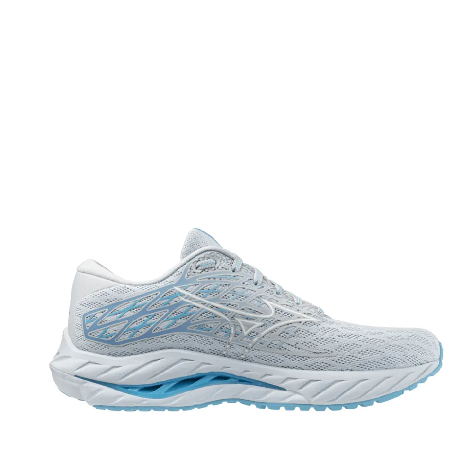 Mizuno Women's Wave Inspire 20 Running Shoes in Plein air/white/river blue Slim Profile
