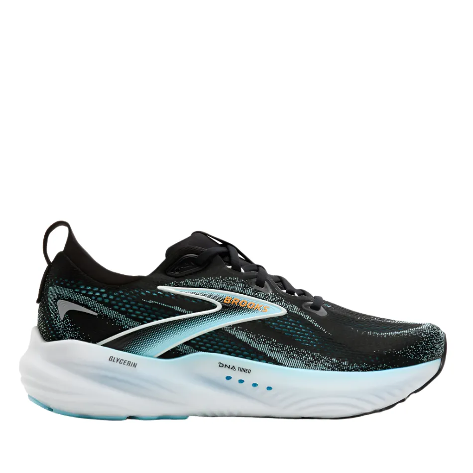 Brooks Men's Glycerin 22 Running Shoes in Black/Atomizer/Blazing Orange AW25 graduation - themed running option