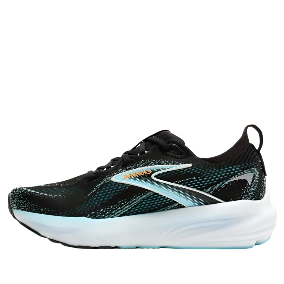barefoot running simulation early morning running Brooks Men's Glycerin 22 Running Shoes in Black/Atomizer/Blazing Orange AW25