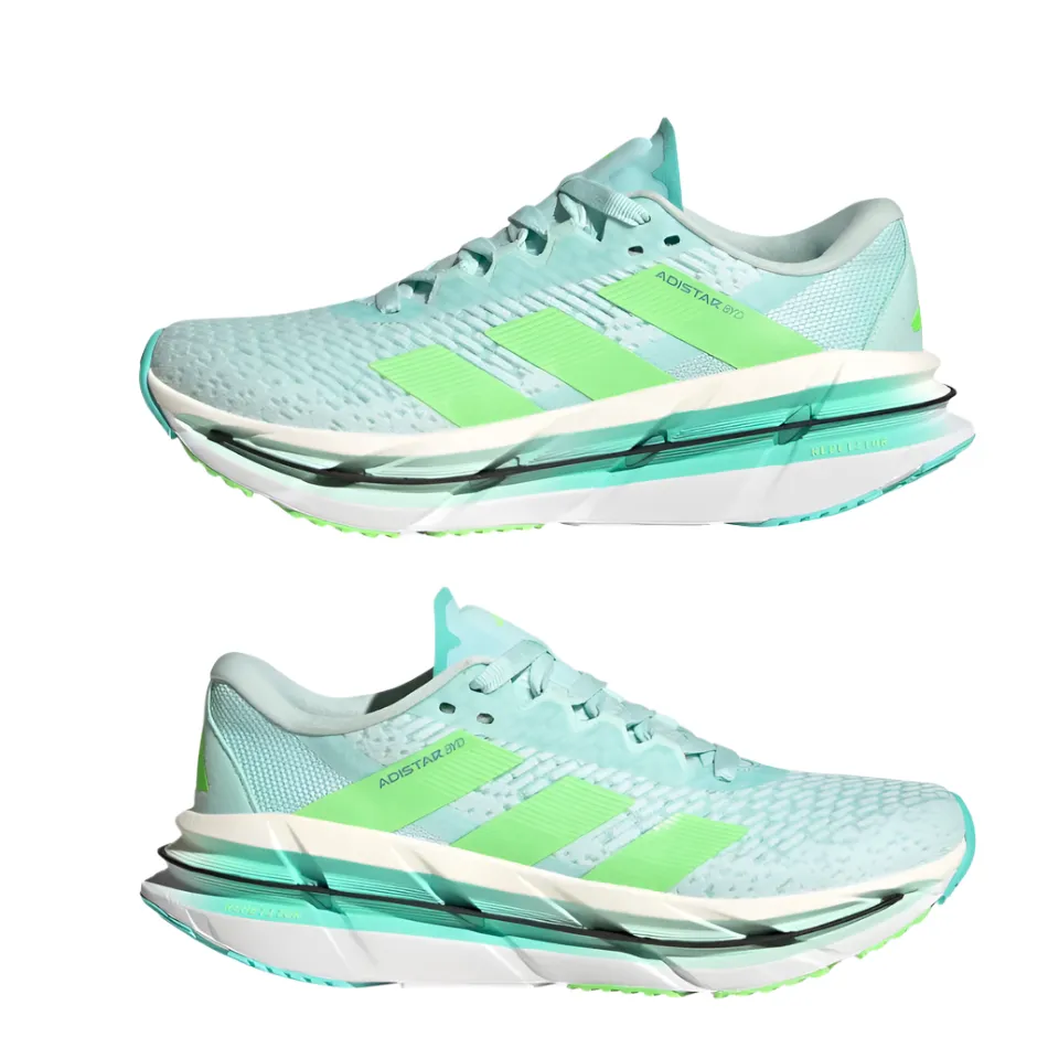 mid - top supportiveness endurance runners Adidas Women's Adistar BYD Running Shoes in Halo Mint/Lime Burst/Flash Aqua AW25