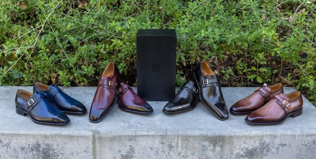 Elegant Touch Modern Footwear Ugo Vasare "Brooks" Monkstrap Shoe Navy