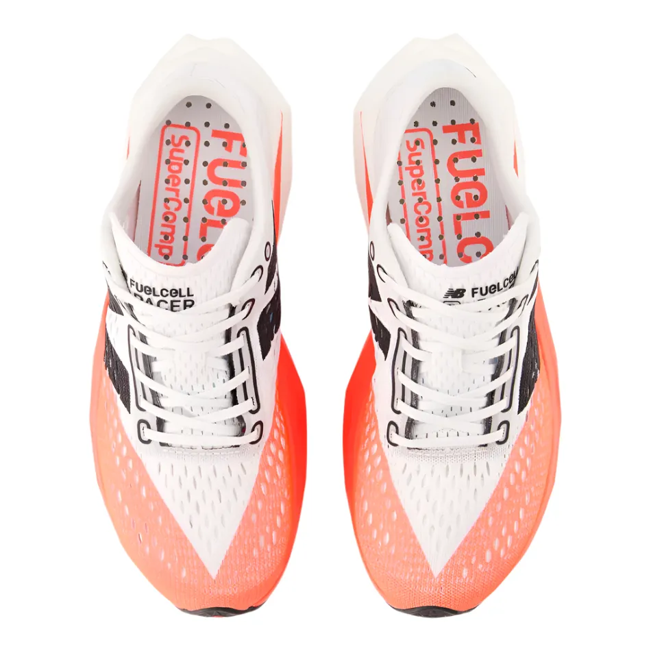 microfiber shoes New Balance Women's Fuelcell Supercomp Pacer V2 Running Shoes in Urgent Red/White/Silver Metallic AW25