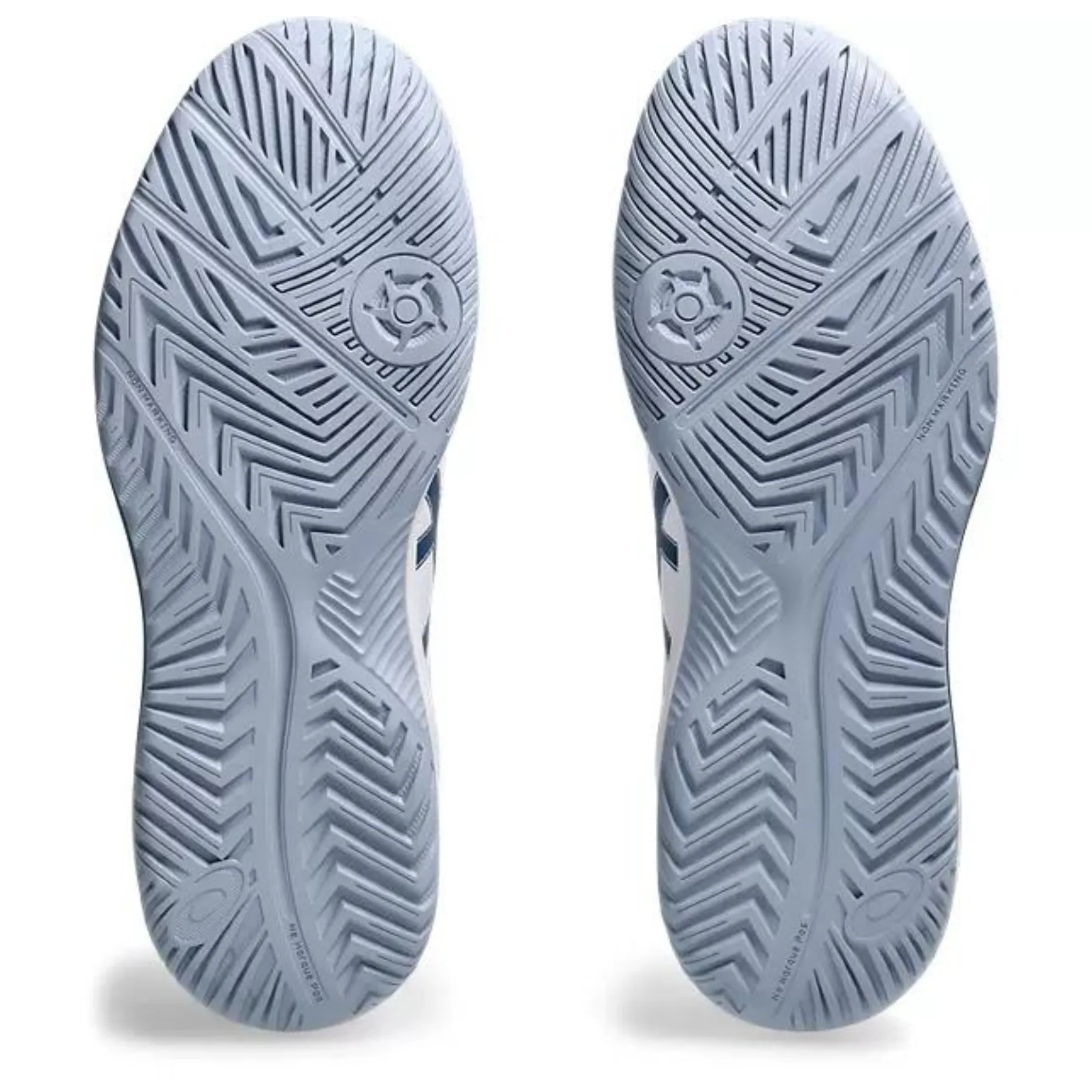 Asics Gel Dedicate 8 Mens Tennis Shoes - White/Mako Blue Supportive Fit Speed Focus