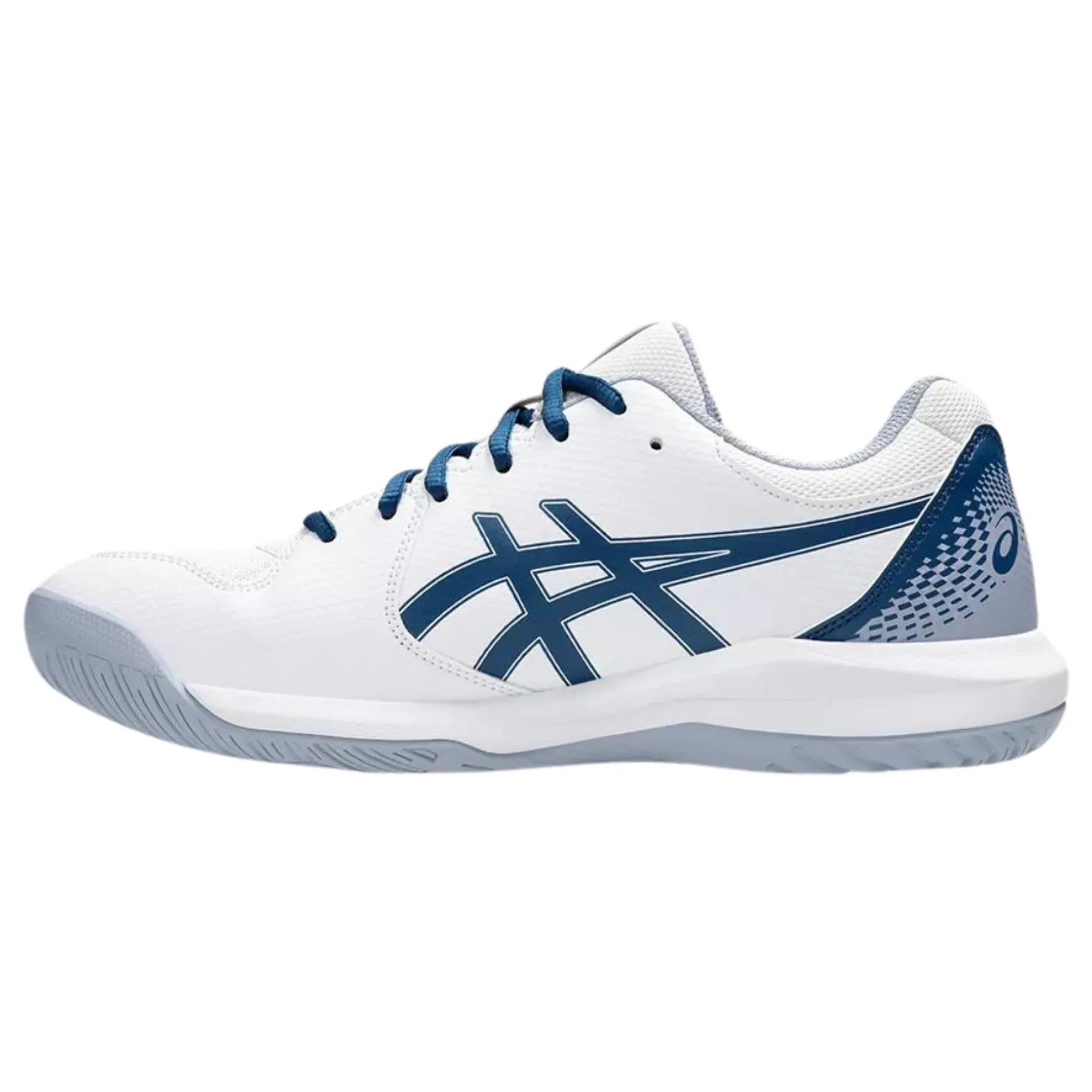 Active Flex Training Style Asics Gel Dedicate 8 Mens Tennis Shoes - White/Mako Blue