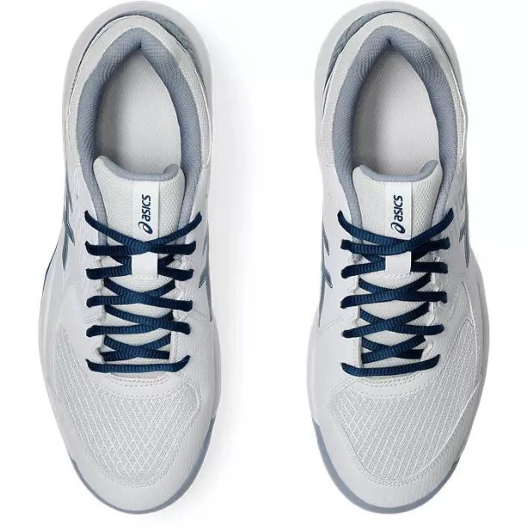 Canvas Upper Asics Gel Dedicate 8 Mens Tennis Shoes - White/Mako Blue