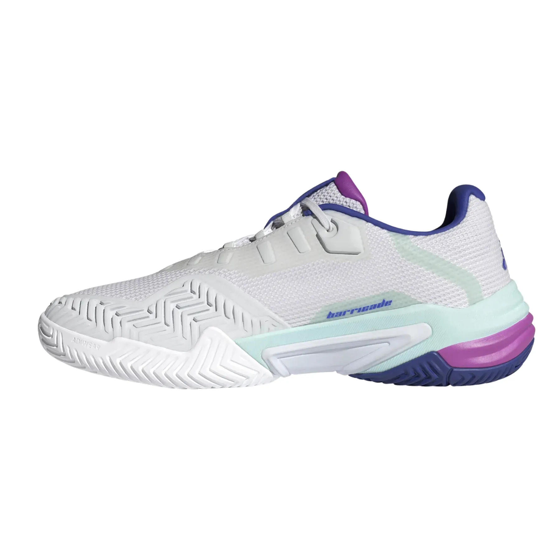 Adidas Barricade 13 Men Tennis Shoes - White/LUCBLU/SEFLAQ No Slip Flexible Walk
