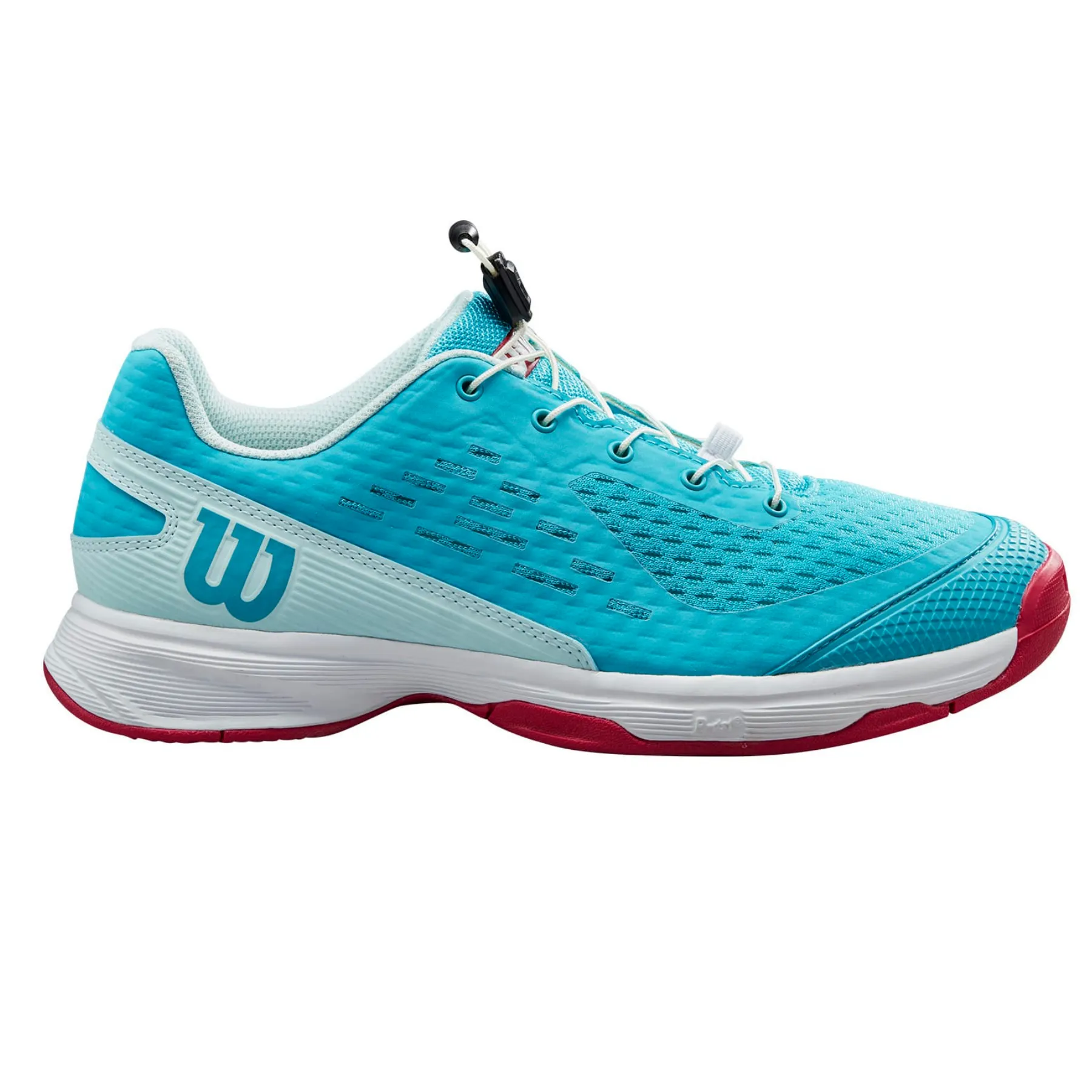Wilson Rush Pro JR 4.0 QL Tennis Shoes - Scuba Blue/ White/ Love Potion Performance Sole Motion Balance