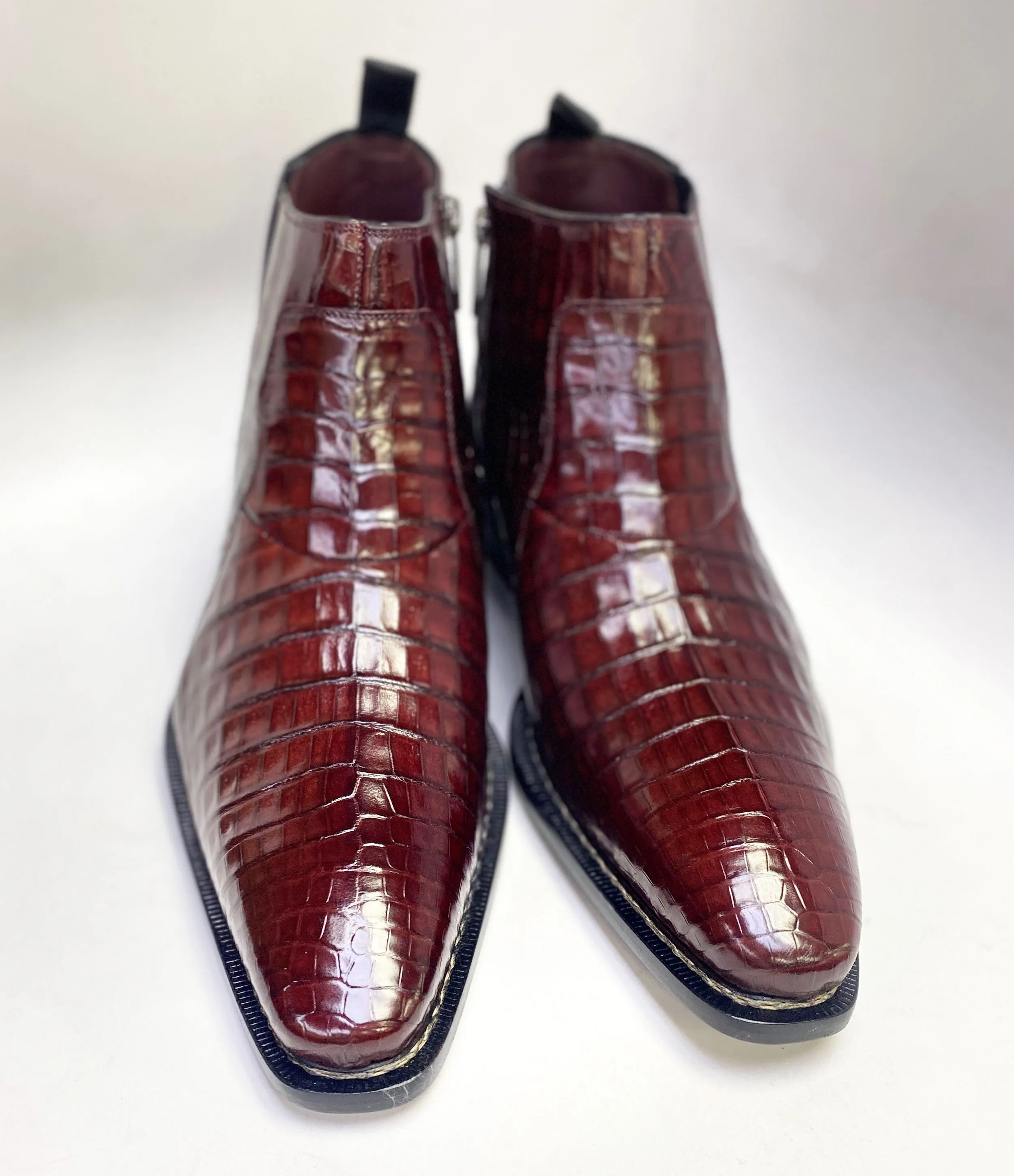 Blackmore Crocodile Slip-On Boot Burgundy Office Cool Free Pace