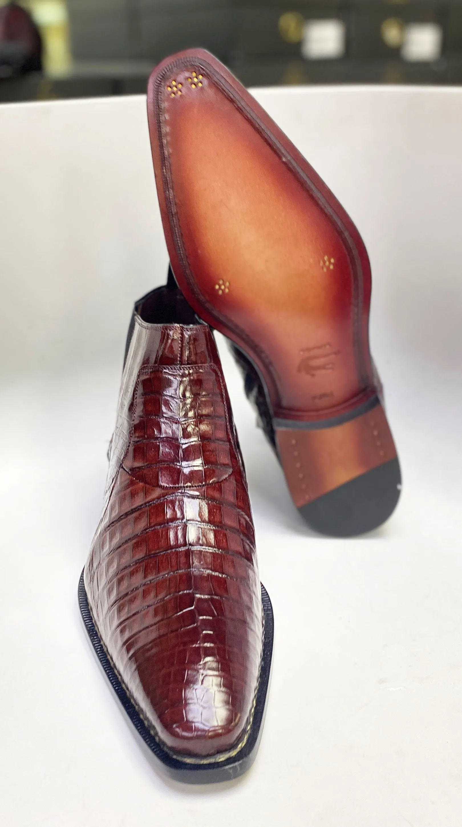 Action Ready Blackmore Crocodile Slip-On Boot Burgundy