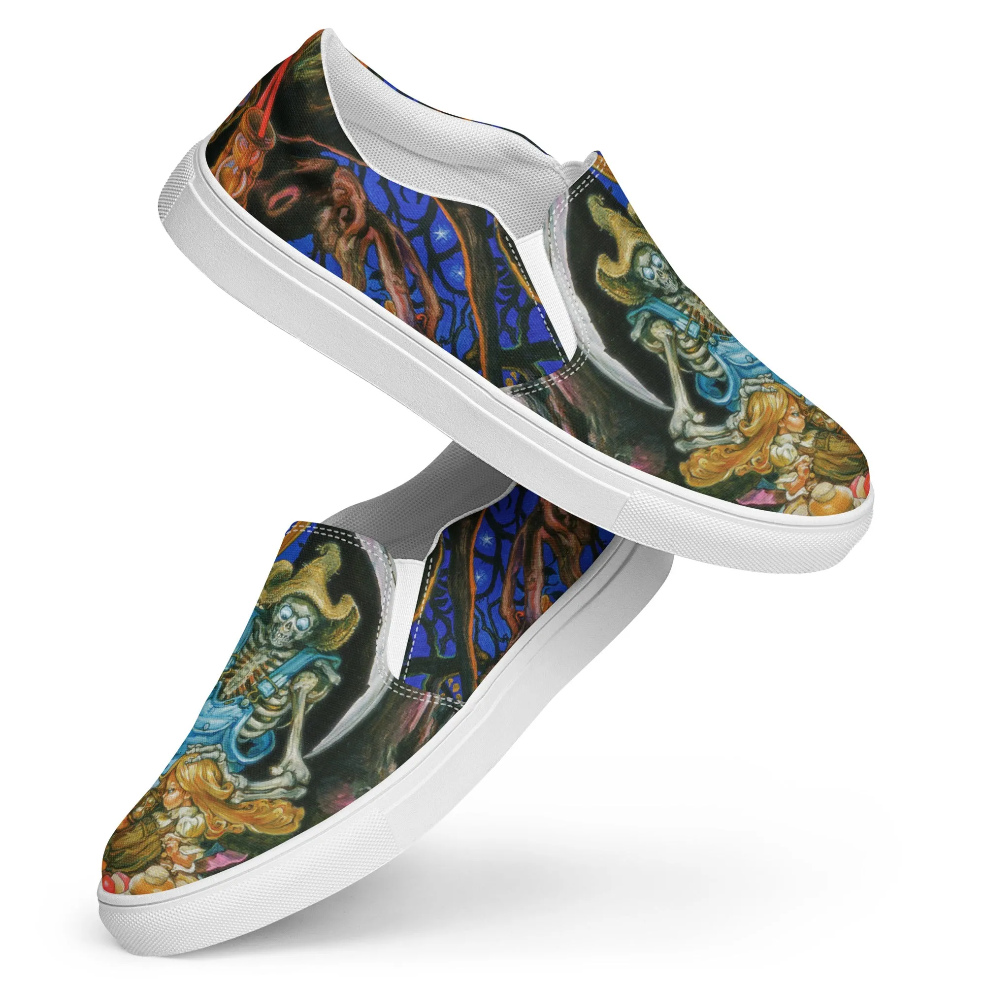 Women??s Reaper Man slip-on canvas shoes *US SIZES SHOWN! USE CHART! Runway Pop Bold colors